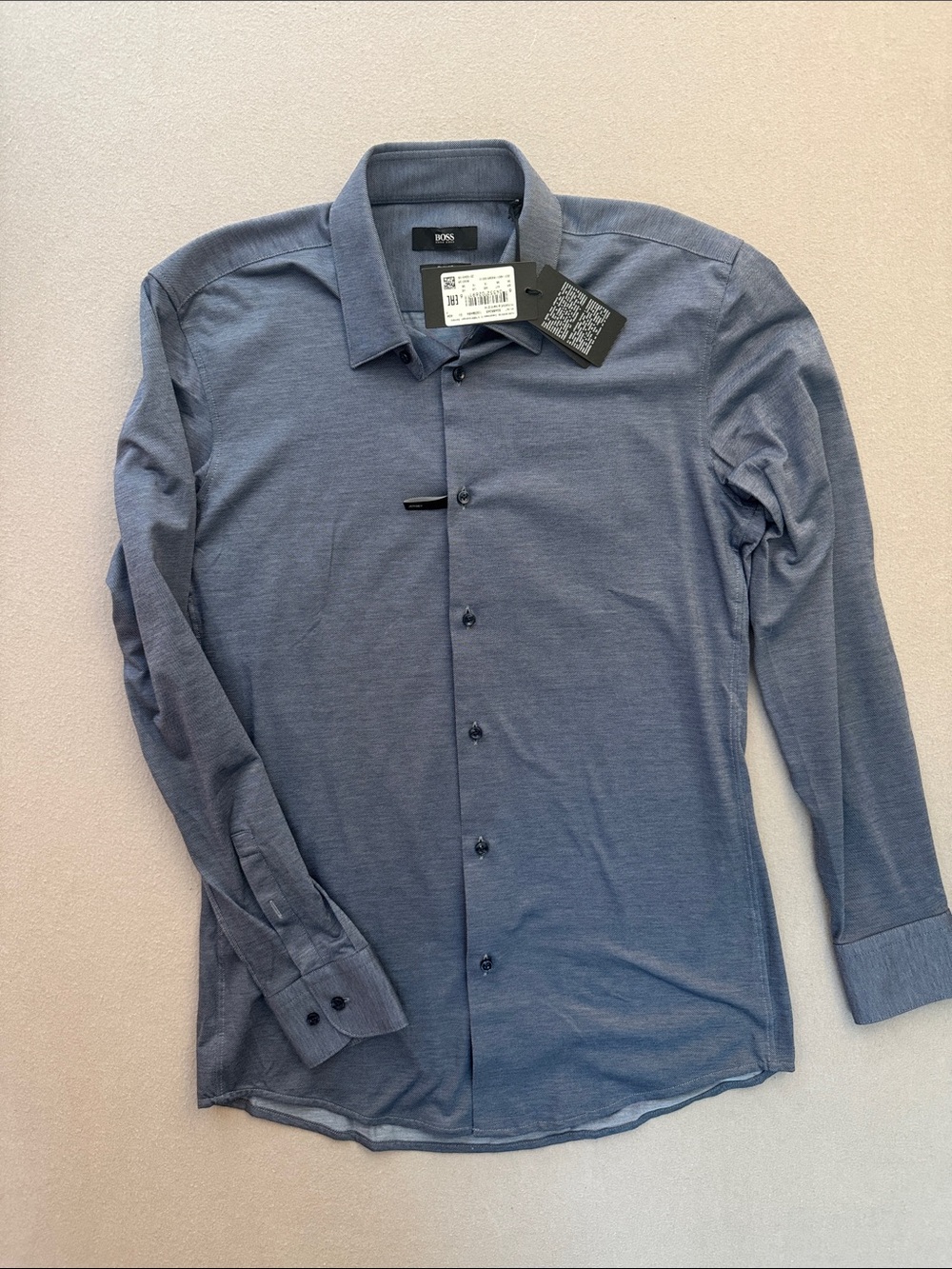 BOSS H-Hank Dark Blue Shirt Men’s 15 NWT $178 Yellowjackets Wardrobe